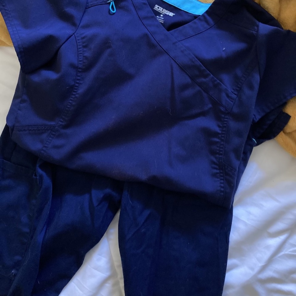 scrub star navy blue scrub top and pants